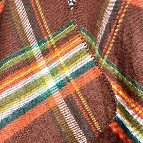 Cato Women’s Multicolored Plaid Poncho Cape Sweater Wrap Cardigan One Size Cozy - Picture 7 of 10